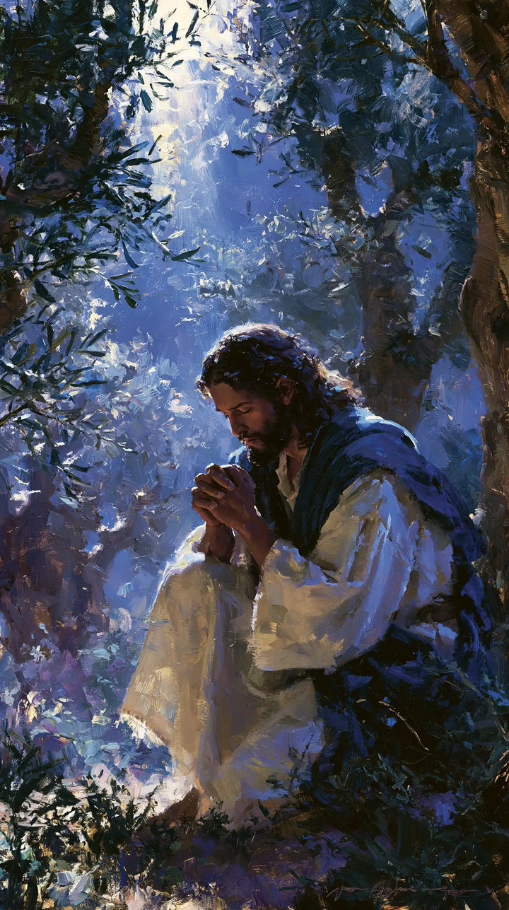 Jésus à Gethsémani — La Prière au voile de lilas