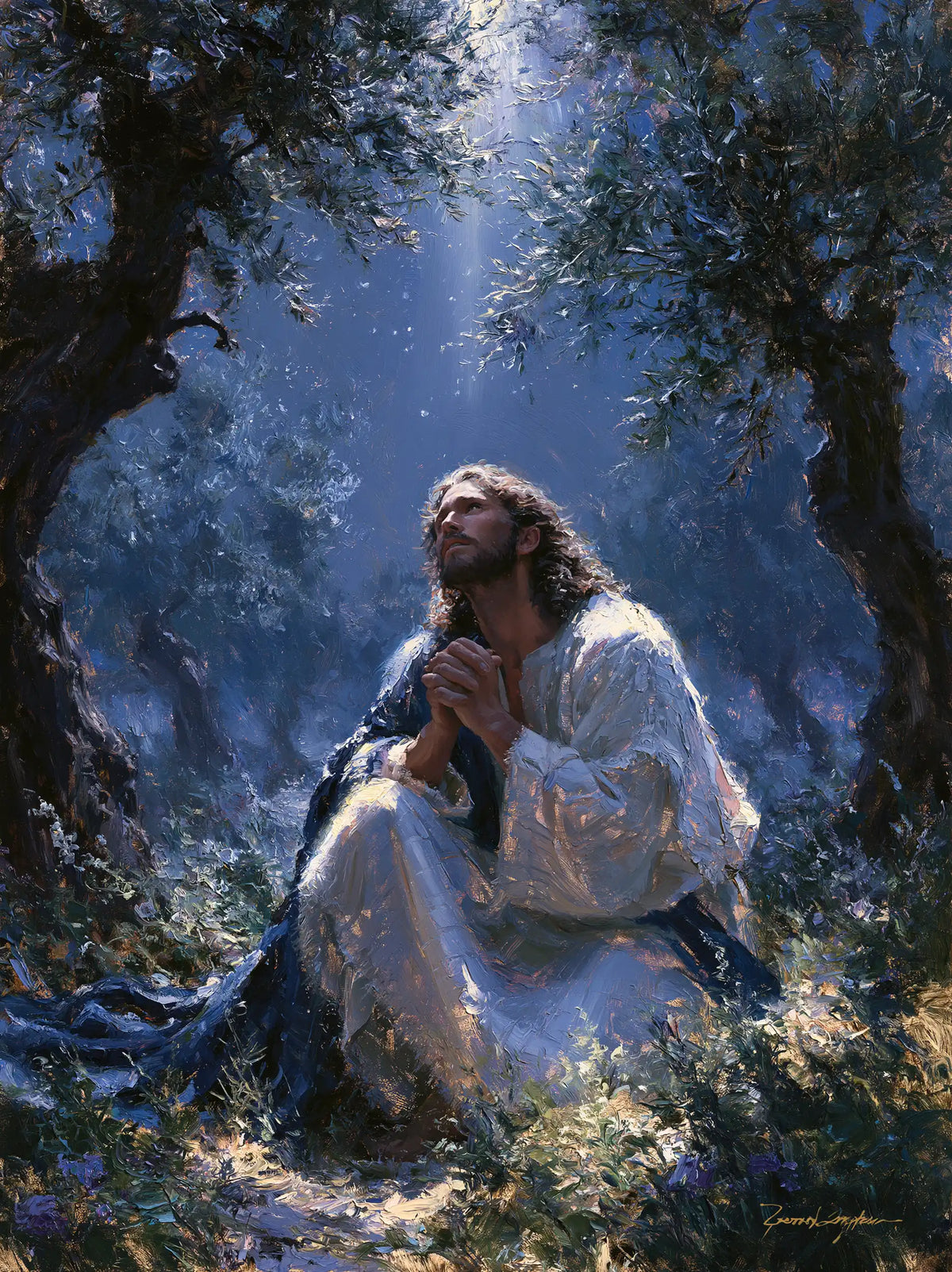 Jésus à Gethsémani — L’Offrande du visage à la nuit claire