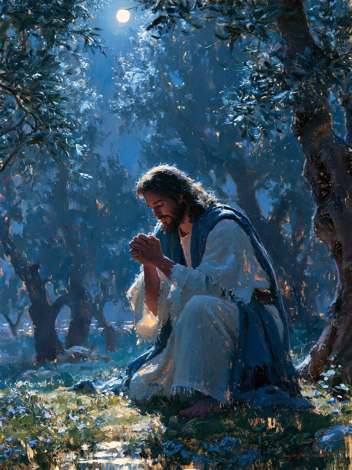 Jésus à Gethsémani — La Prière sur le tapis de lune