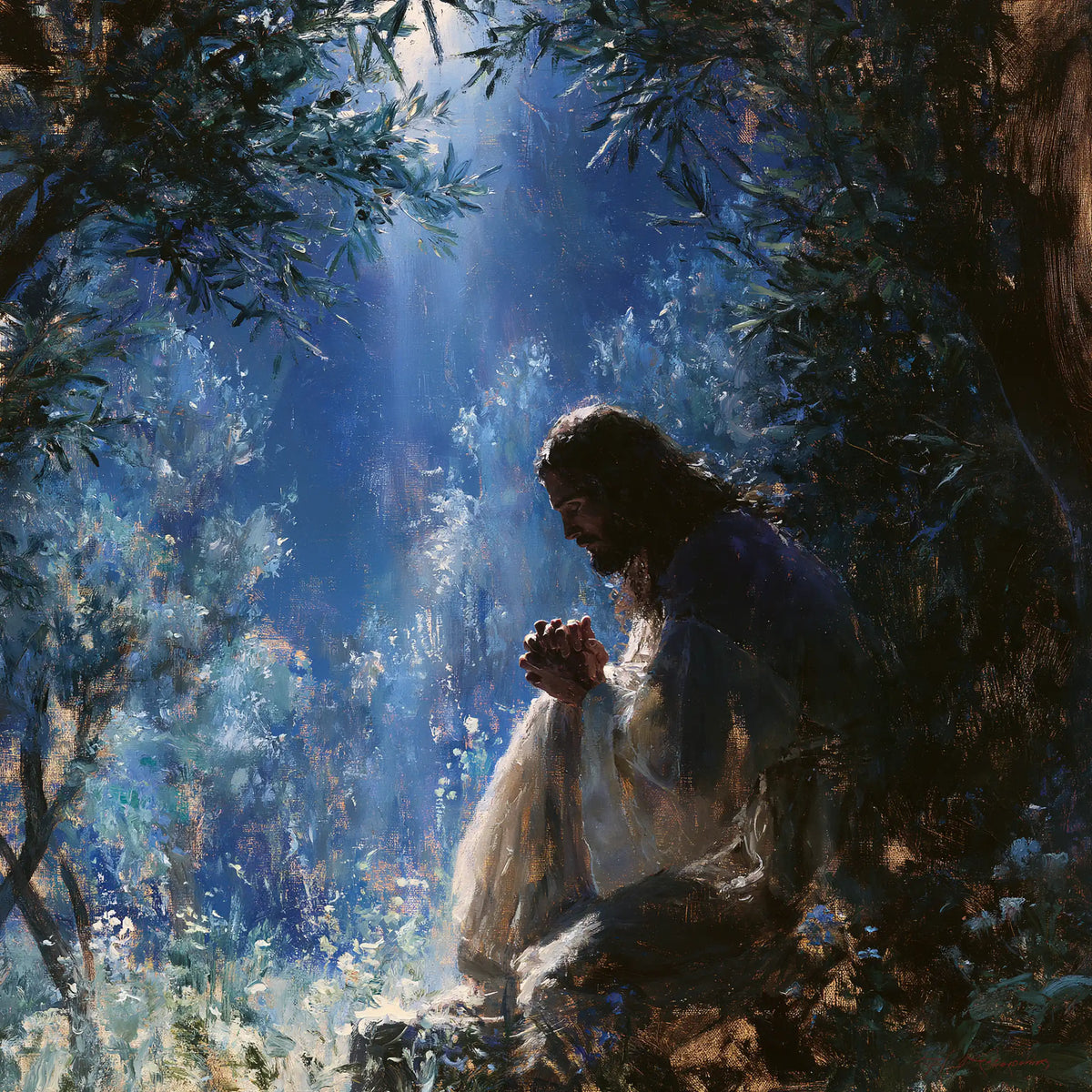 Jésus à Gethsémani — La Veille près du tronc protecteur