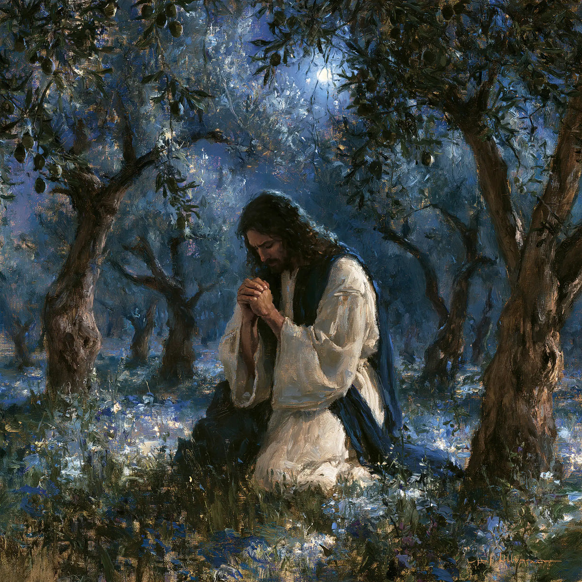 Jésus à Gethsémani — La Prière au gilet d’ombre