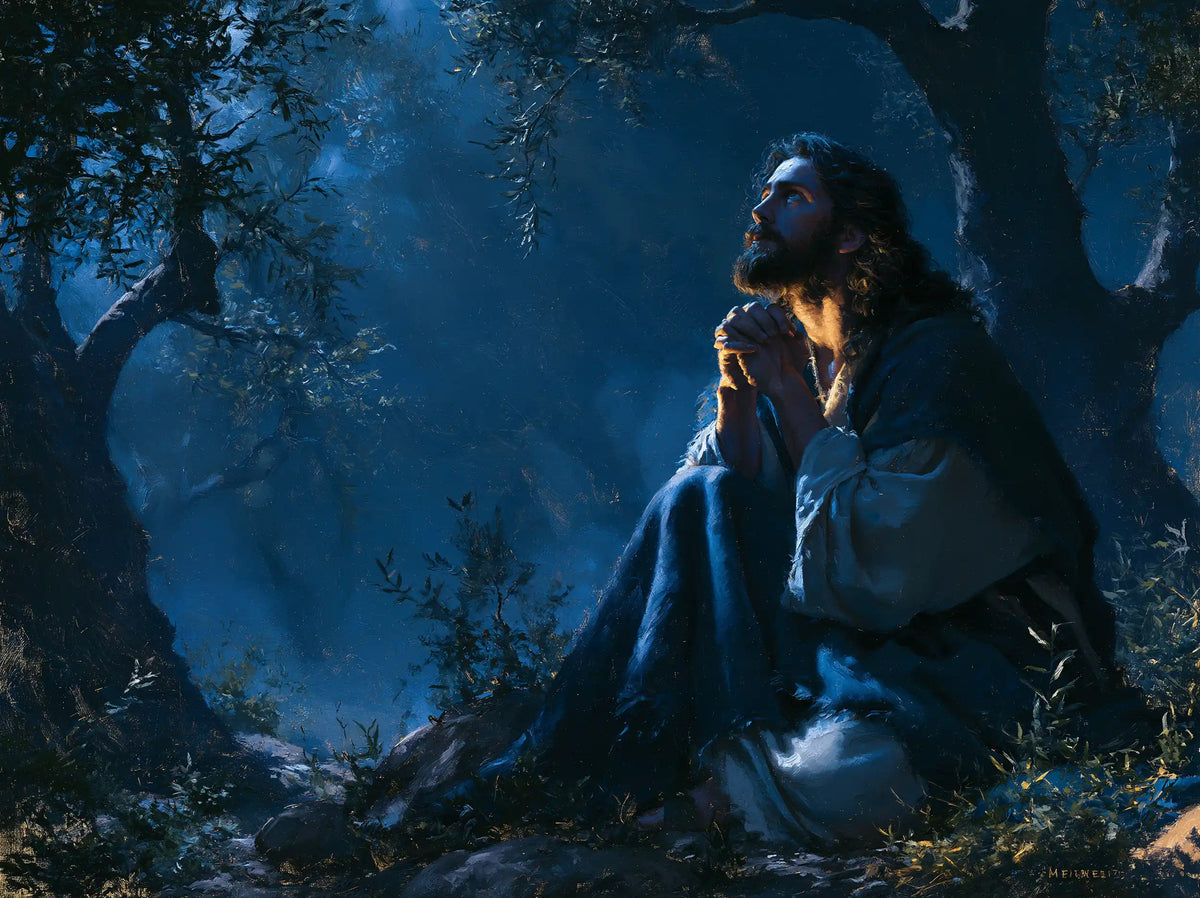 Jésus à Gethsémani — Le Regard dans le velours de minuit