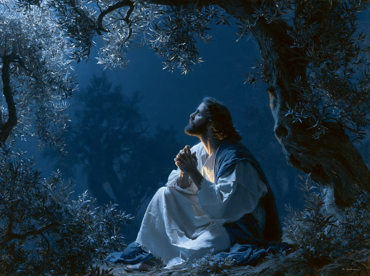 Jésus à Gethsémani — Le Blanc au bord du grand silence bleu