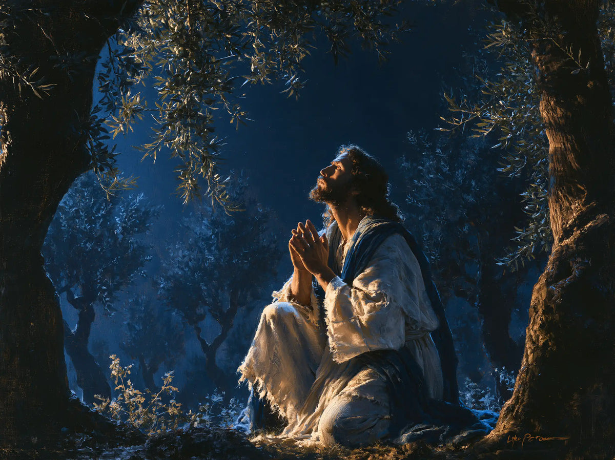 Jésus à Gethsémani — Les Paumes sous les rameaux de bronze