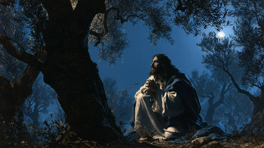 Jésus à Gethsémani — La Prière à l’ombre du tronc immense