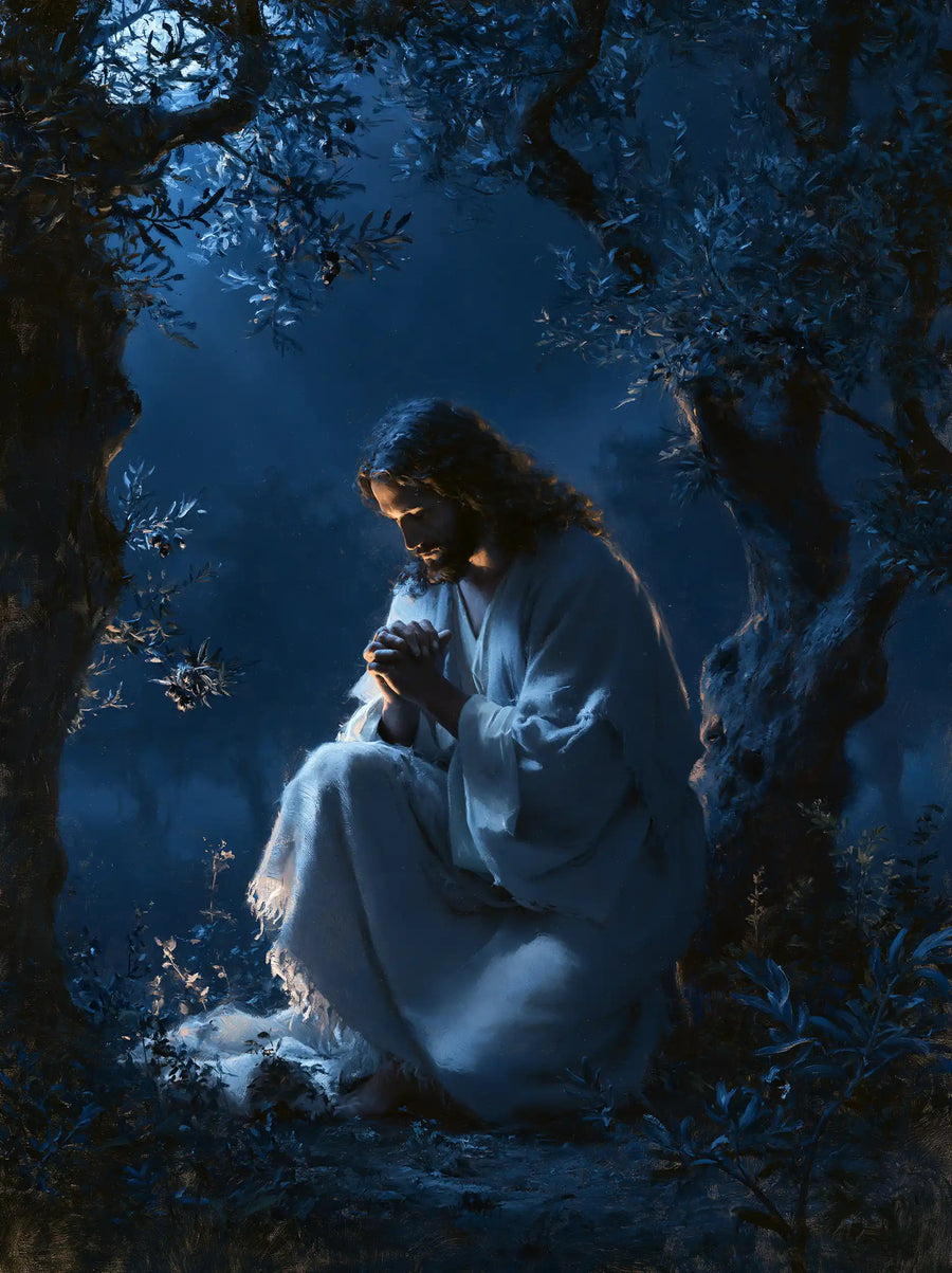 Jésus à Gethsémani — Le Front recueilli dans l’argent nocturne