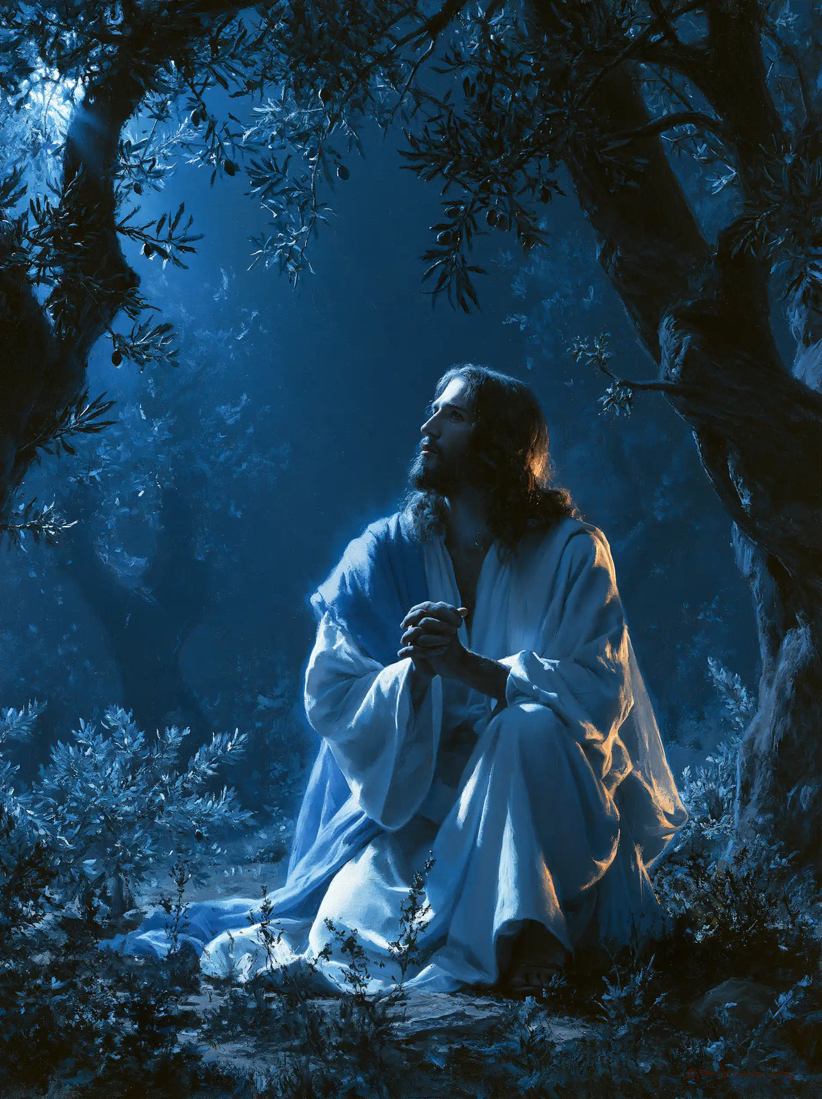 Jésus à Gethsémani — La Lumière froide sur les épaules