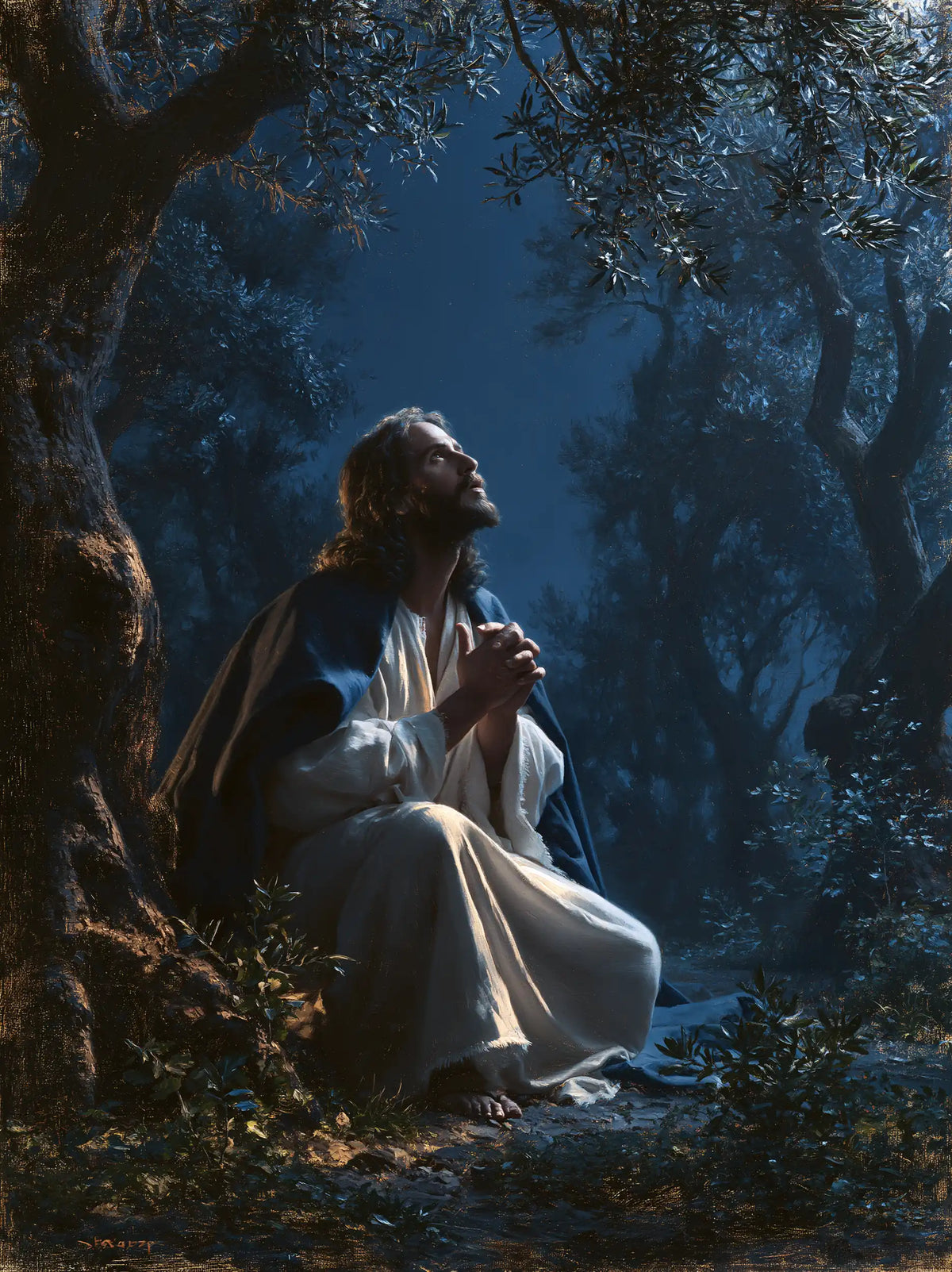 Jésus à Gethsémani — L’Espérance adossée au vieil olivier
