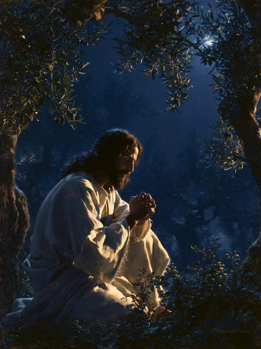 Jésus à Gethsémani — Le Lin réchauffé par une lueur secrète