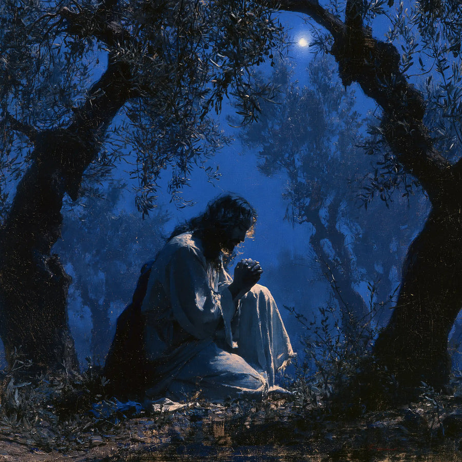 Jésus à Gethsémani — Le Silence sous le point de lune