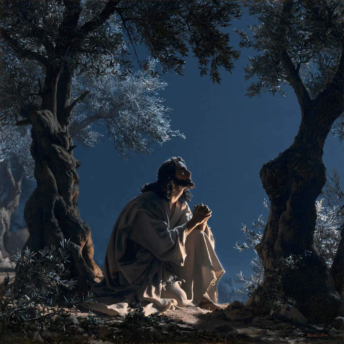 Jésus à Gethsémani — Le Regard dans le ciel sans nuages