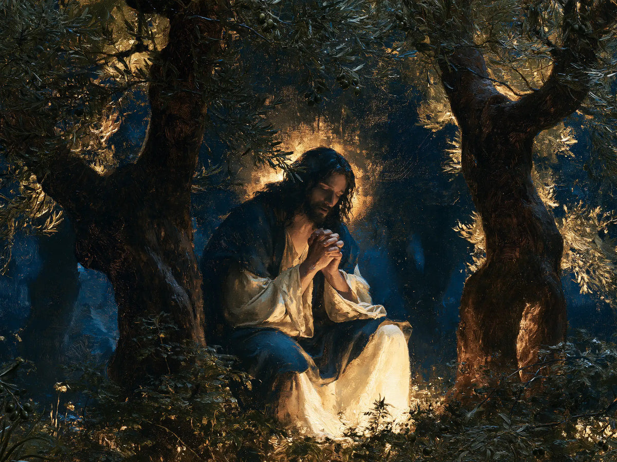 Jésus à Gethsémani — Le Recueillement sous le nimbe fragile