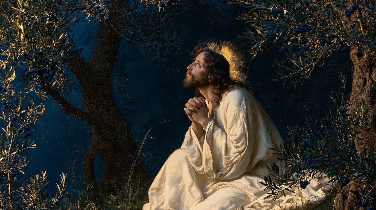 Jésus à Gethsémani — Le Regard au nimbe naissant