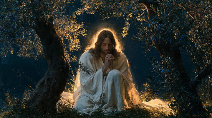 Jésus à Gethsémani — Le Lin dans l’auréole du silence
