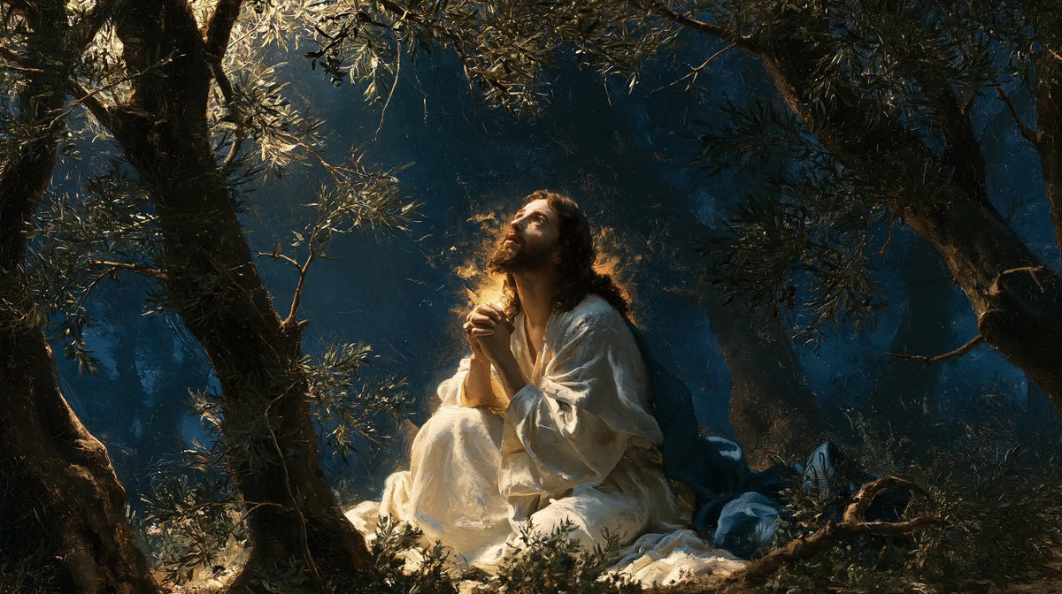 Jésus à Gethsémani — L’Espérance dans la clairière couronnée