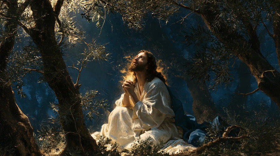 Jésus à Gethsémani — L’Espérance dans la clairière couronnée