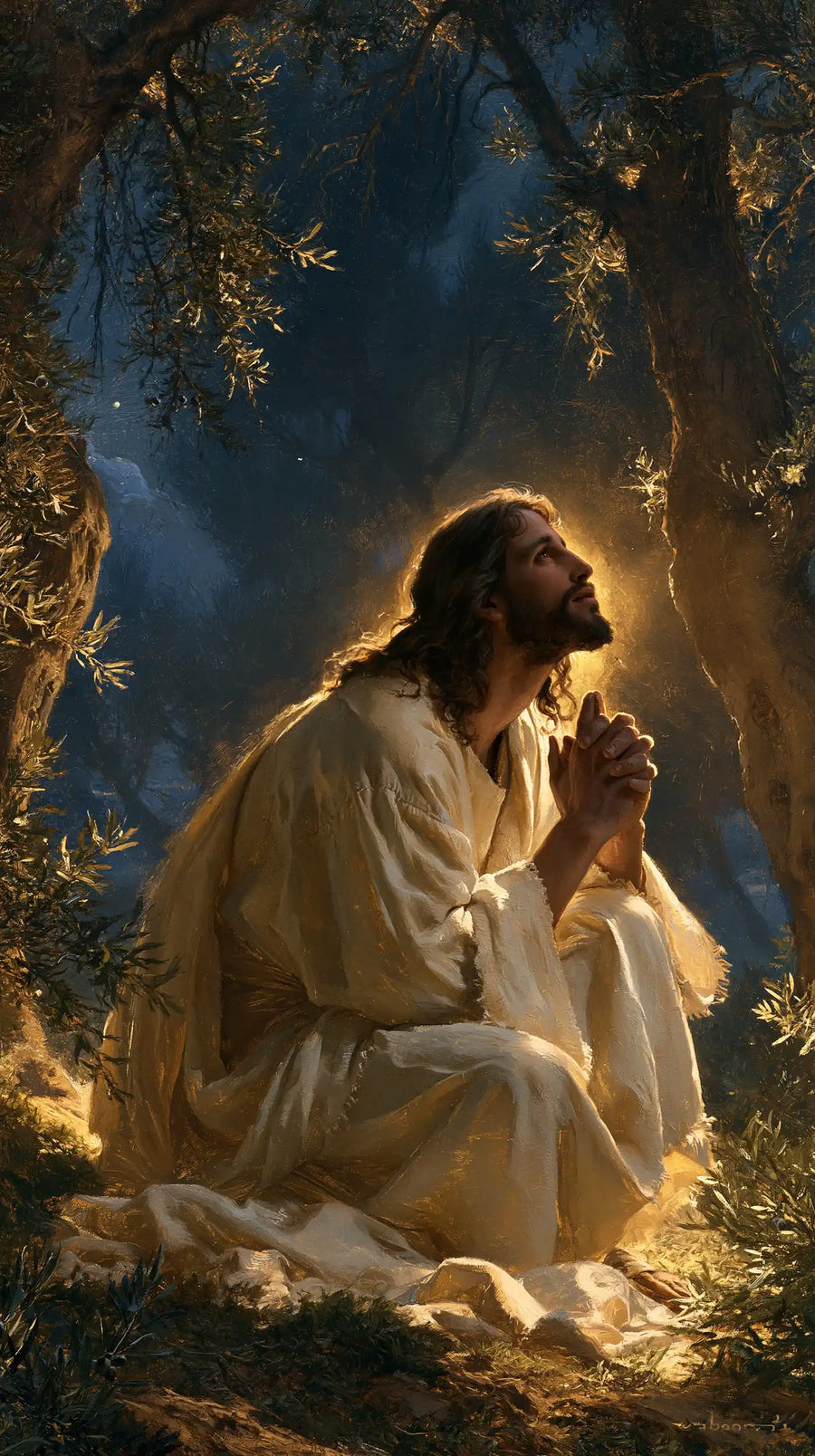 Jésus à Gethsémani — Le Rayon d’or sur les épaules blanches