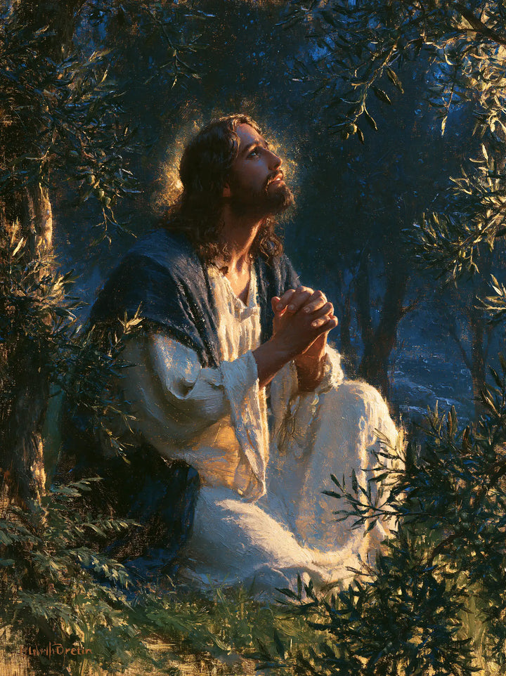 Jésus à Gethsémani — Le Blanc au seuil des feuillages d’or