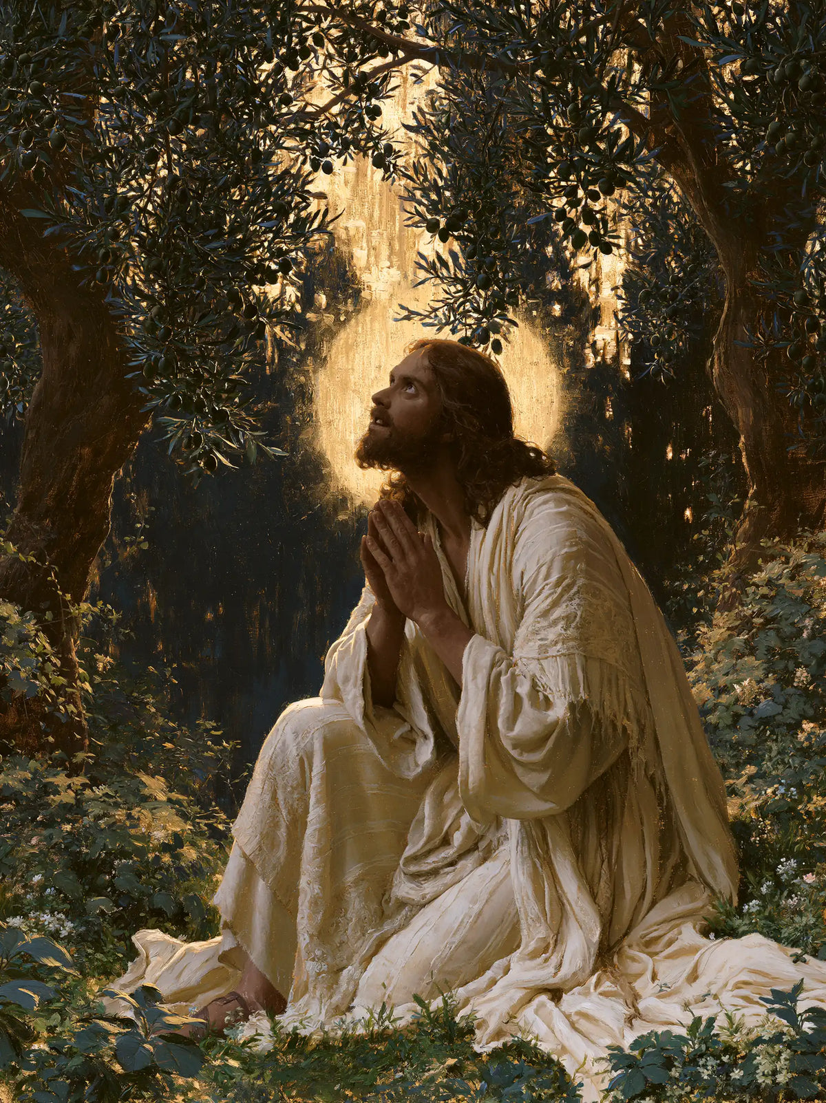 Jésus à Gethsémani — La Prière dans la trouée d’ambre