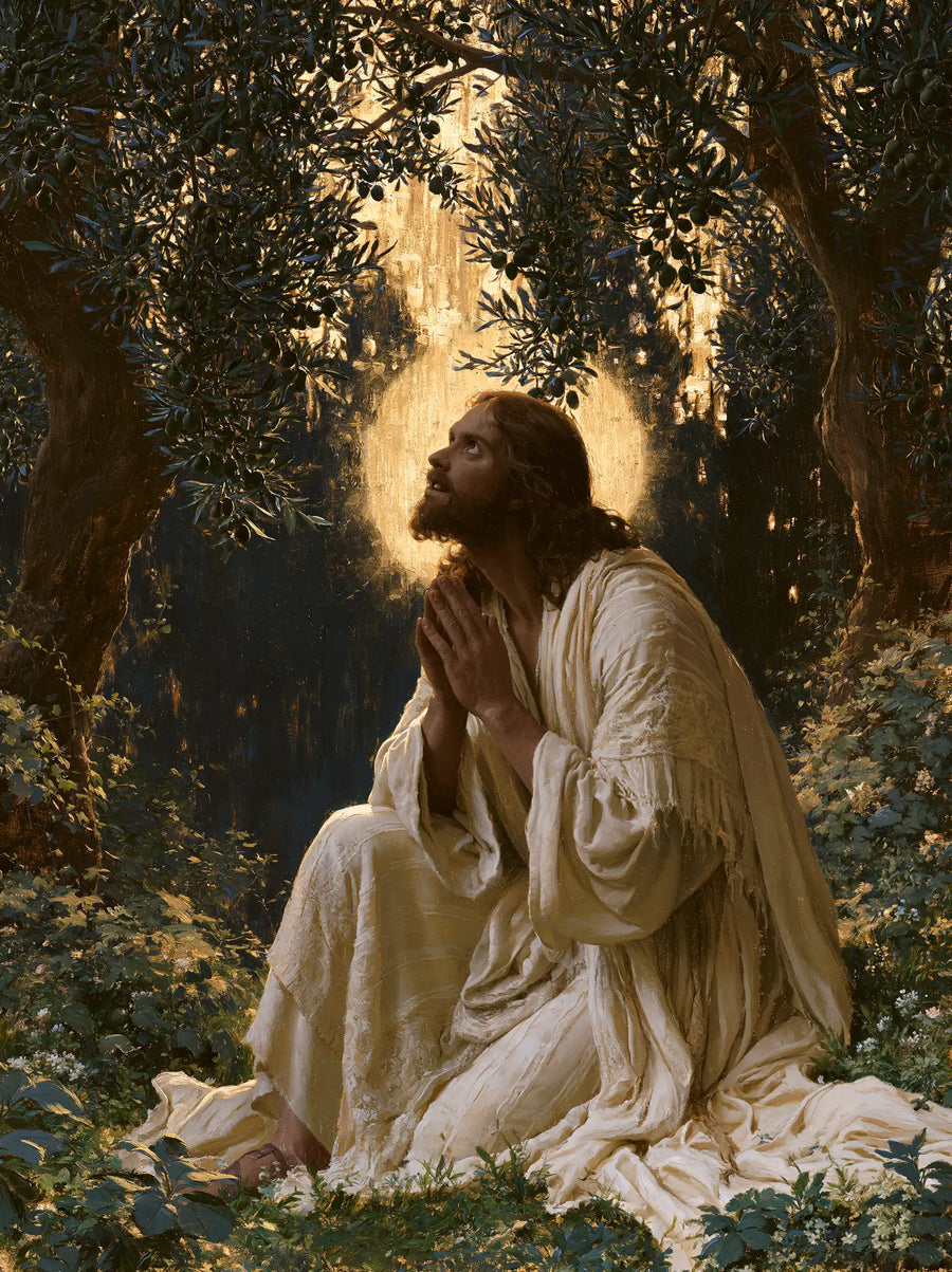 Jésus à Gethsémani — La Prière dans la trouée d’ambre