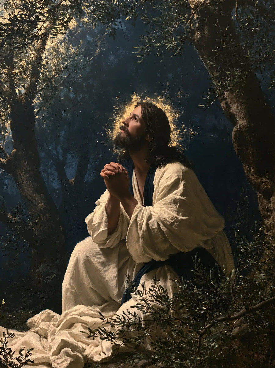Jésus à Gethsémani — Le Recueillement aux lisières du nimbe
