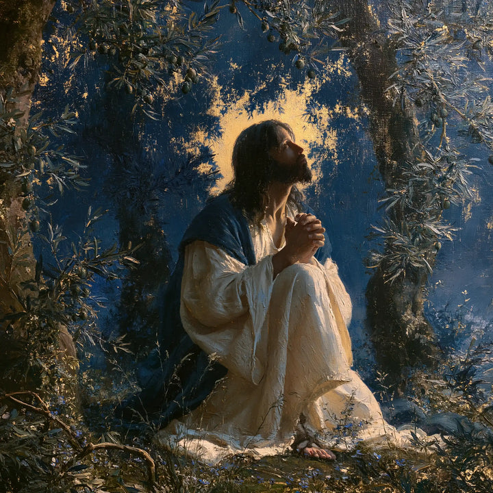 Jésus à Gethsémani — Le Nimbe éclaté dans le bleu du soir