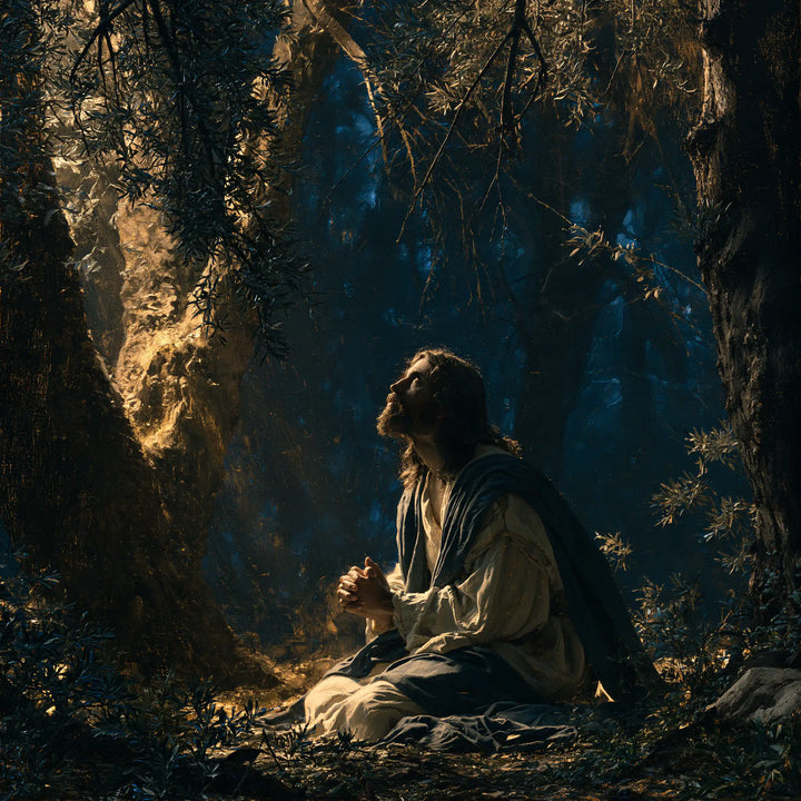 Jésus à Gethsémani — La Prière devant l’écorce lumineuse
