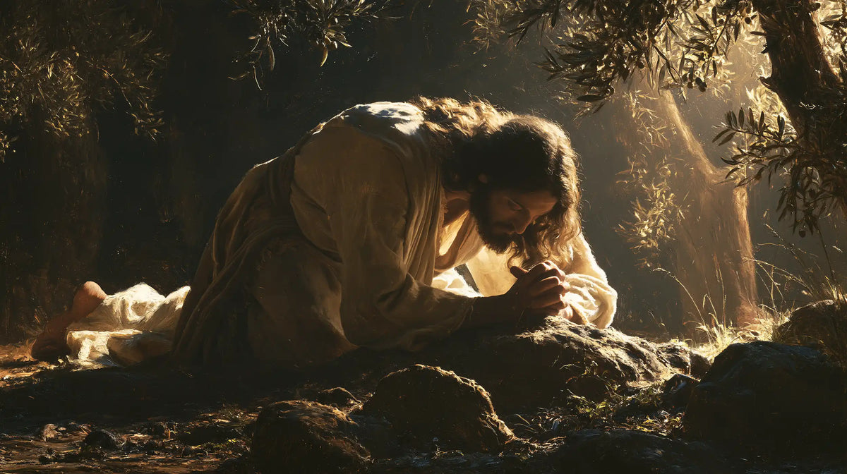 Jésus à Gethsémani — L’Abandon au rocher de lumière
