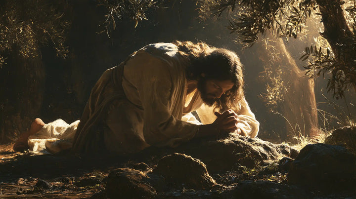 Jésus à Gethsémani — L’Abandon au rocher de lumière
