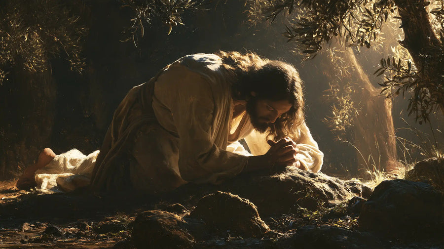Jésus à Gethsémani — L’Abandon au rocher de lumière