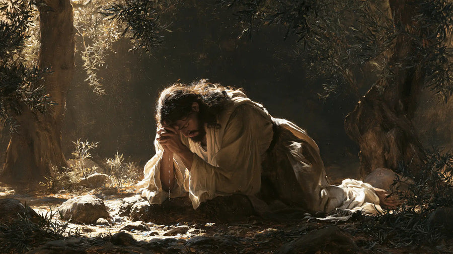 Jésus à Gethsémani — La Prière couchée dans l’ombre douce