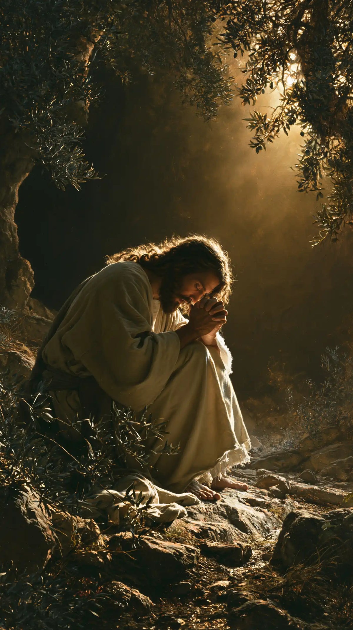 Jésus à Gethsémani — La Prière sous le rayon solitaire
