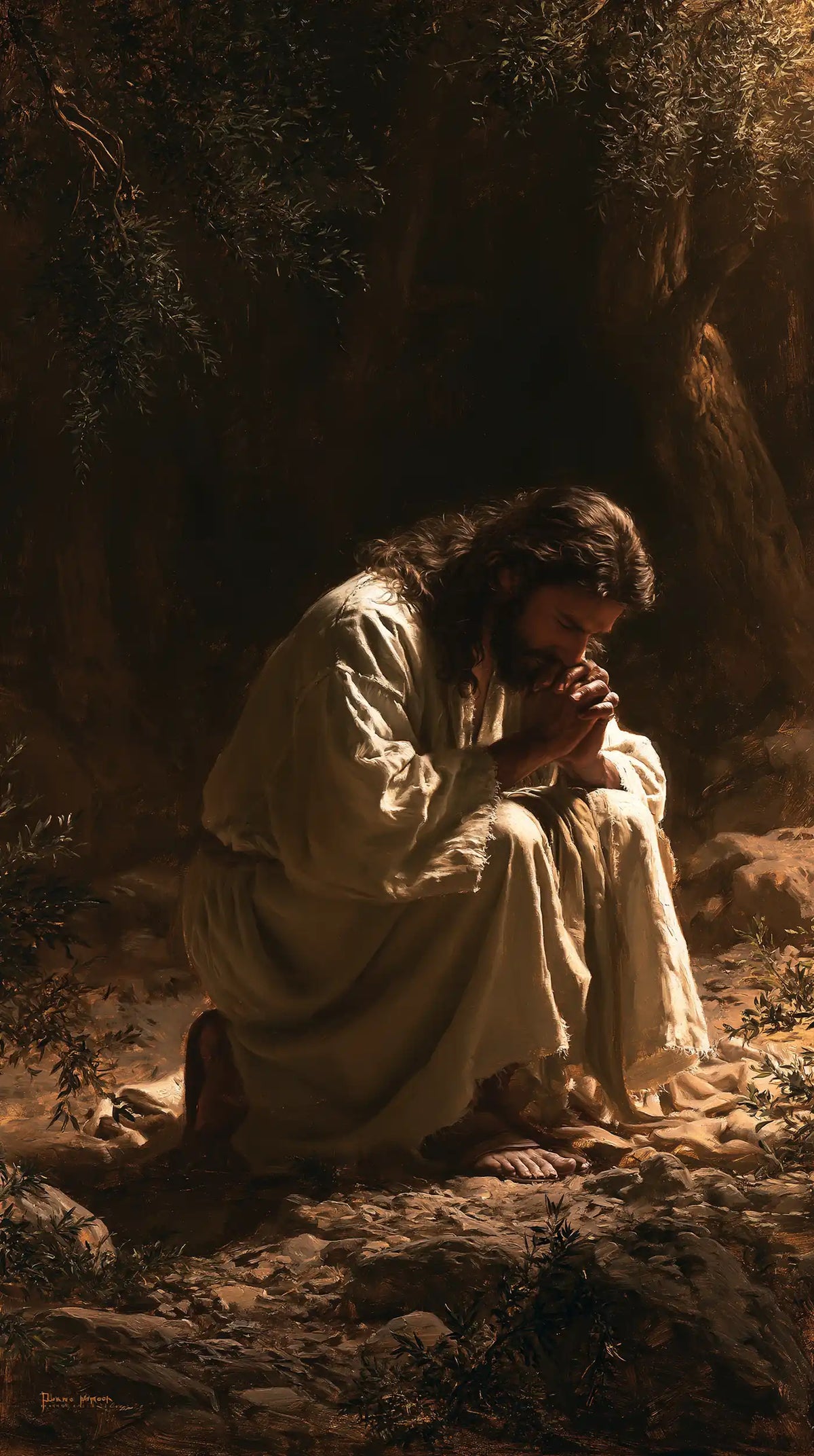 Jésus à Gethsémani — L’Humilité sur la terre rousse