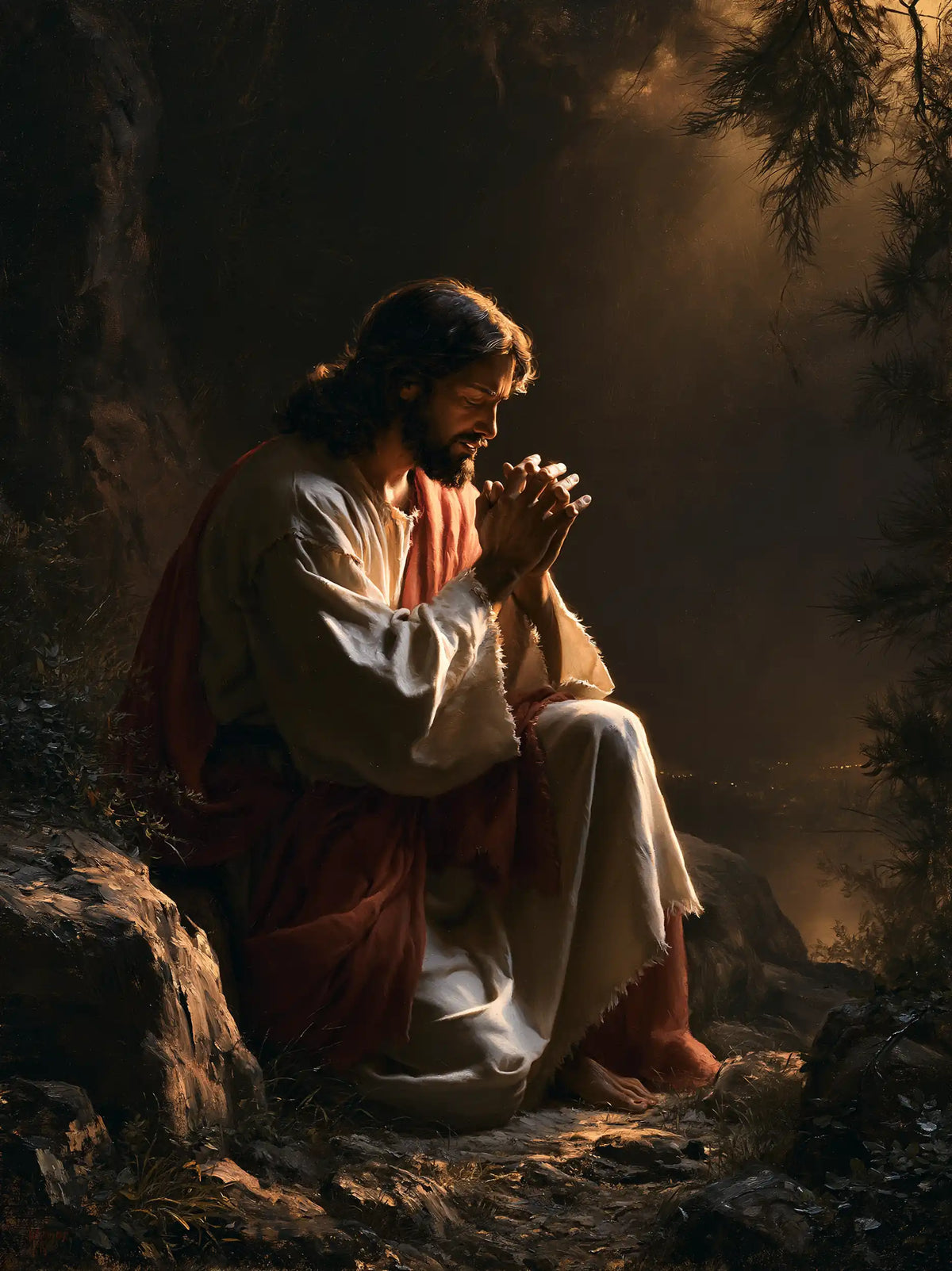 Jésus à Gethsémani — L’Oraison au bord de l’heure brune