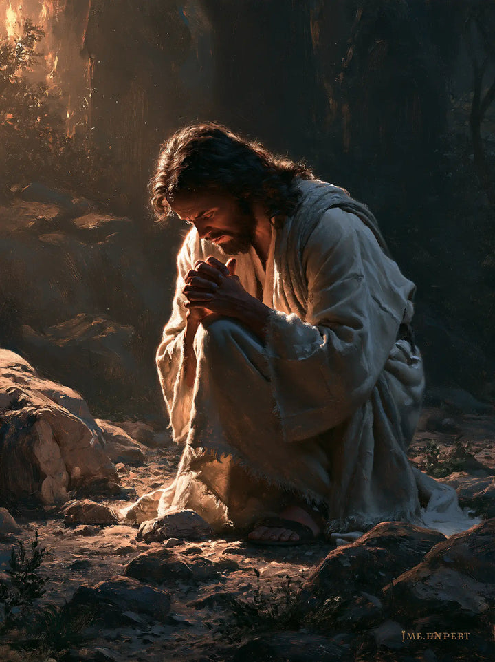 Jésus à Gethsémani — L’Humilité dans la lumière grise