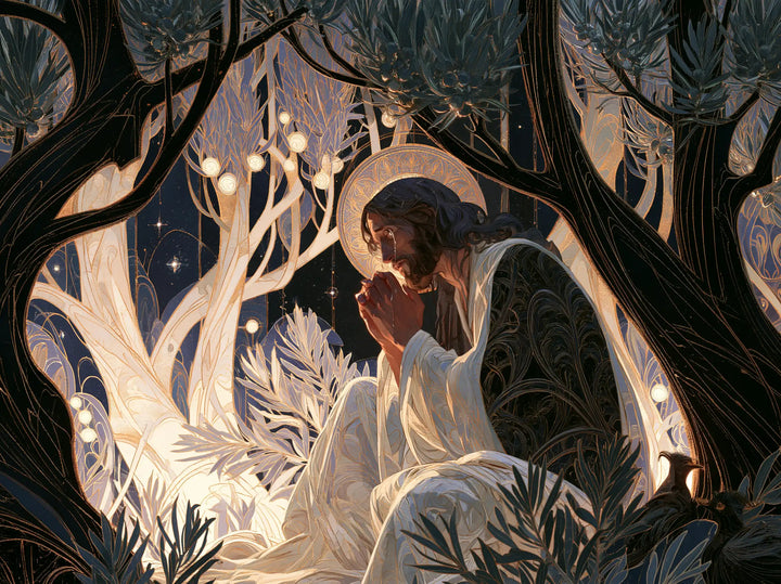 Jésus à Gethsémani — Les Arbres blancs de la consolation