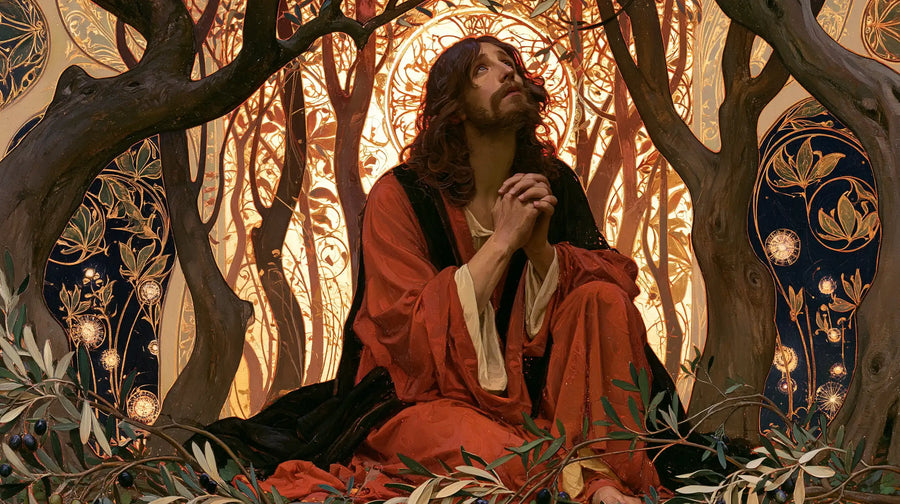 Jésus à Gethsémani — L’Écarlate dans la forêt des médaillons