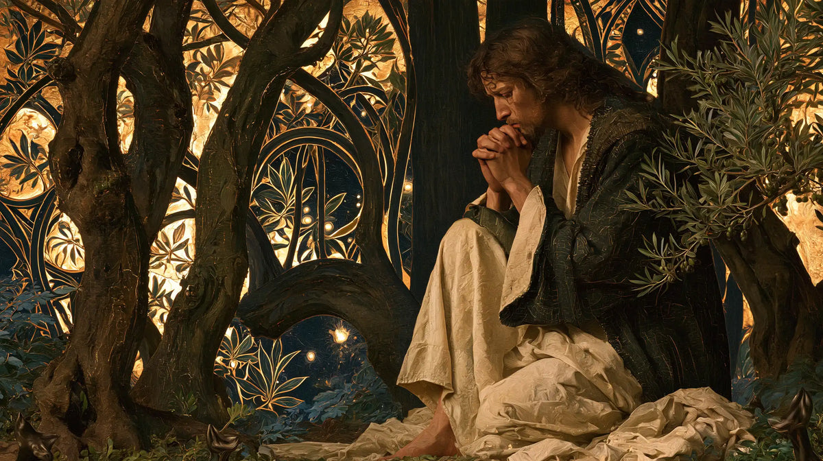 Jésus à Gethsémani — La Prière sous les arches de bois