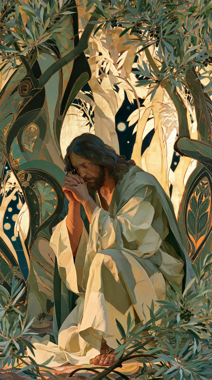 Jésus à Gethsémani — L’Ivoire dans la forêt de facettes