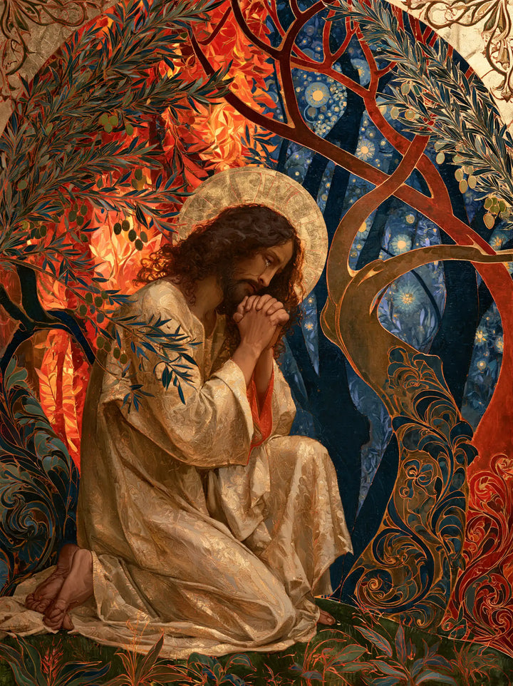 Jésus à Gethsémani — Le Silence dans les flammes du décor