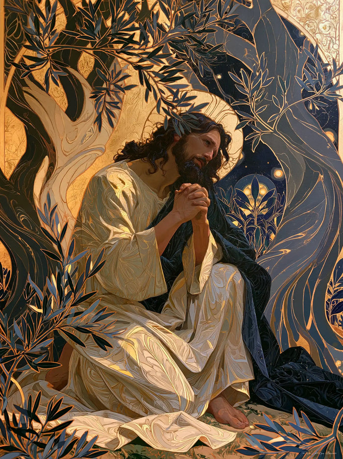 Jésus à Gethsémani — Le Lin dans le jardin des étoiles fines