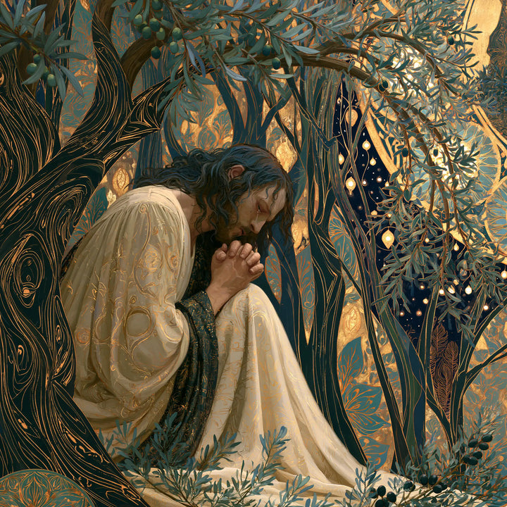 Jésus à Gethsémani — Le Recueillement au manteau de feuille