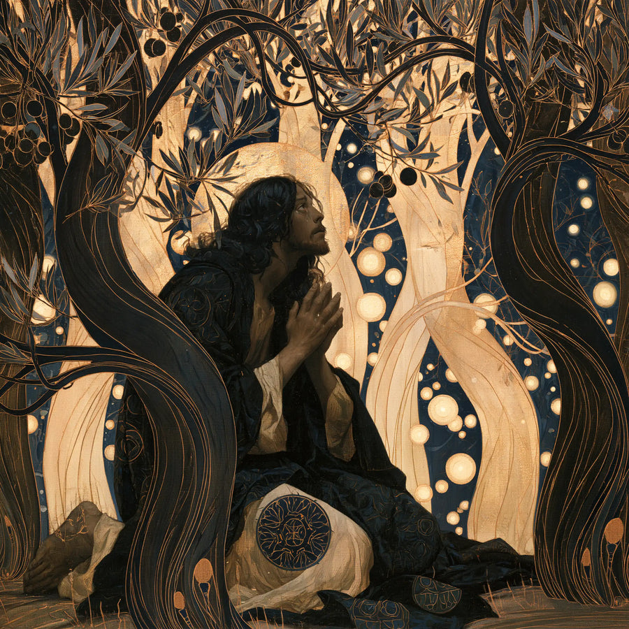 Jésus à Gethsémani — Le Regard dans la nuit aux perles d’or