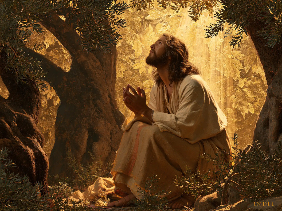 Jésus à Gethsémani — Le Regard au rideau de soleil