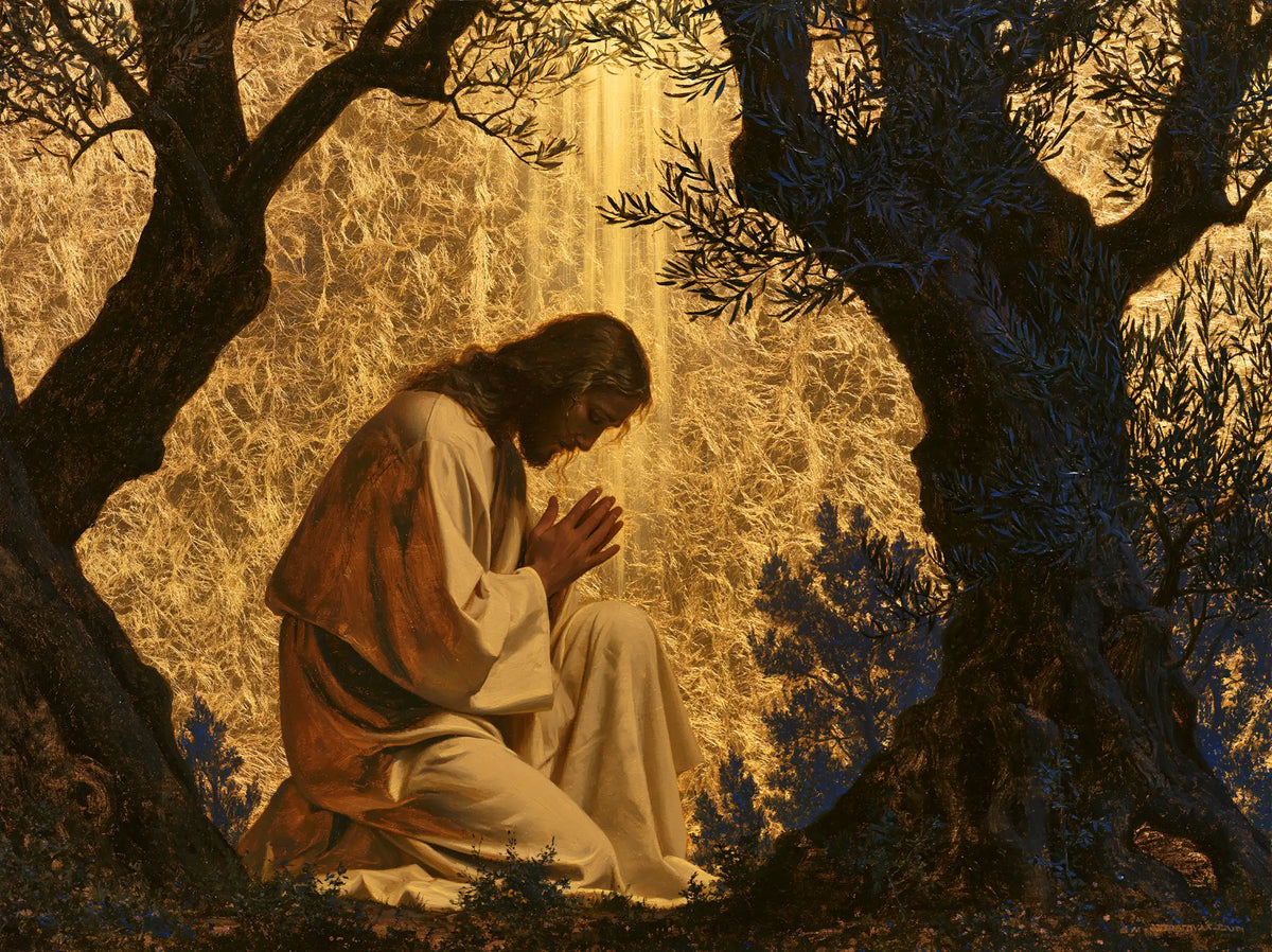 Jésus à Gethsémani — Le Front baissé devant le jardin solaire