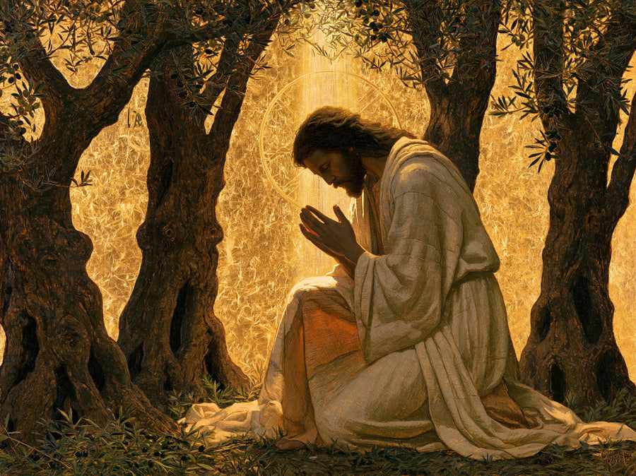 Jésus à Gethsémani — Les Plis blancs au seuil de l’or