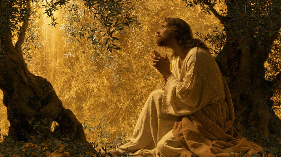 Jésus à Gethsémani — La Prière dans la pluie de soleil