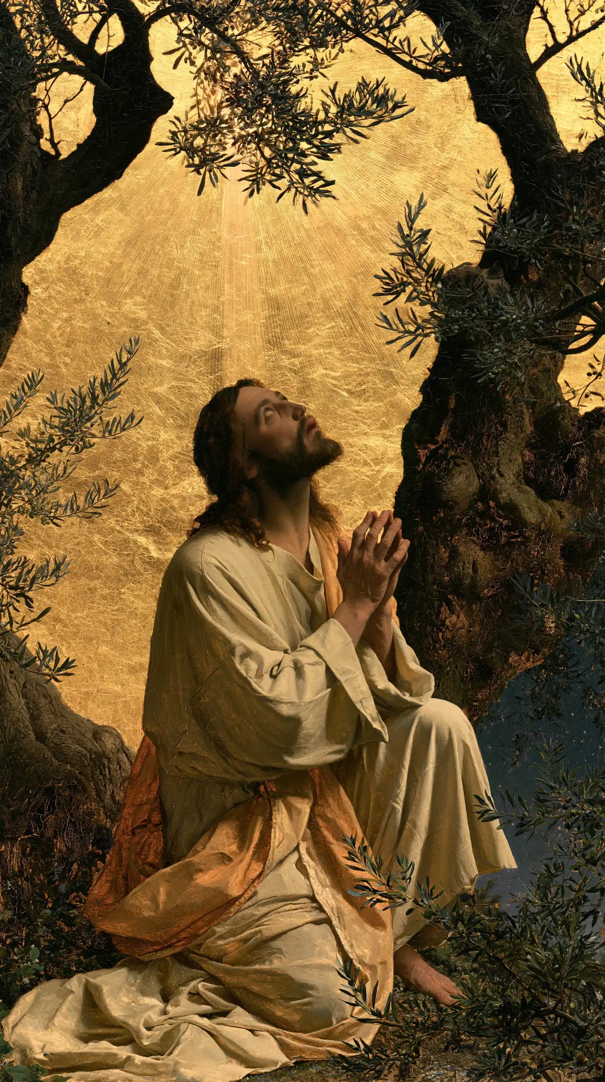 Jésus à Gethsémani — L’Oraison devant la paroi de lumière