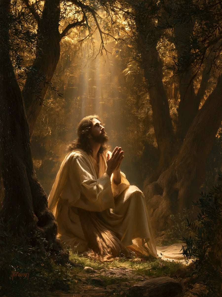 Jésus à Gethsémani — Le Rayon au-dessus des mains offertes