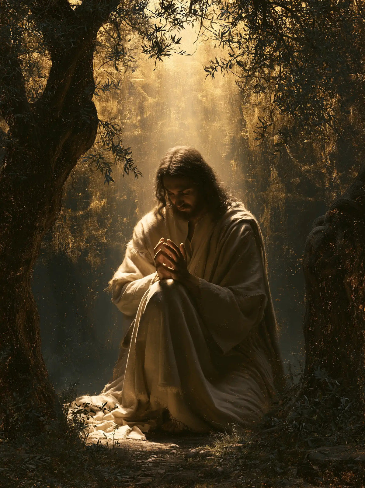 Jésus à Gethsémani — Le Recueillement dans la clairière bénie